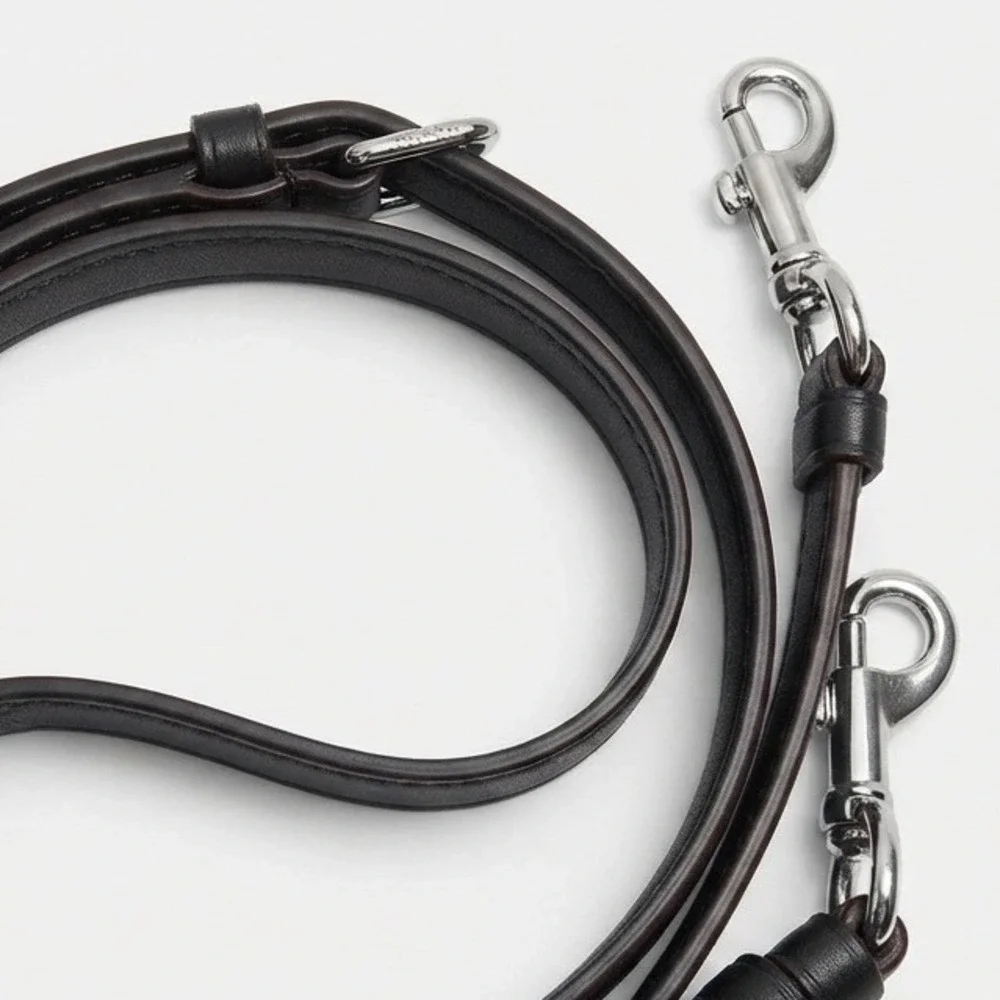 Coach Blk Pebbled Leather Shoulder Bag Strap Silver Hardware Contrast Stitching